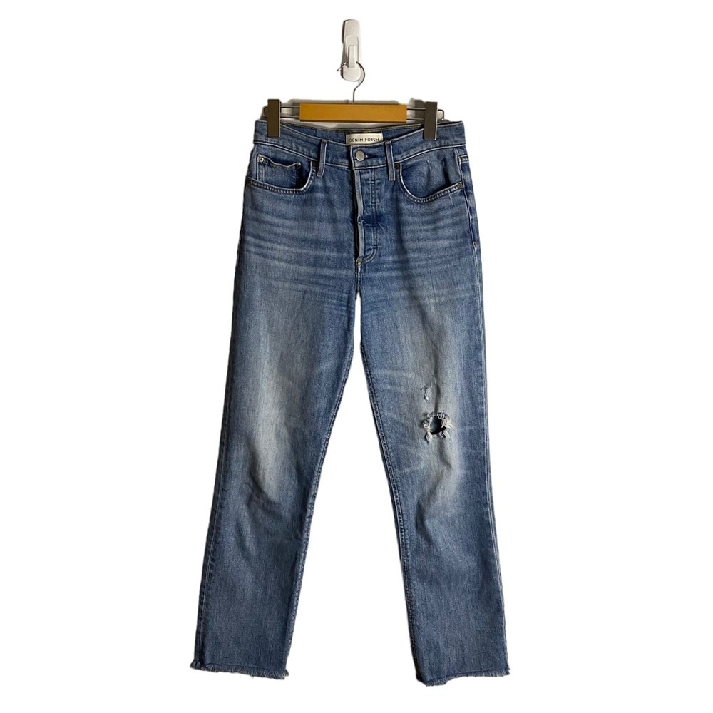 Denim Forum Women's The Arlo High Rise Straight Denim Jeans